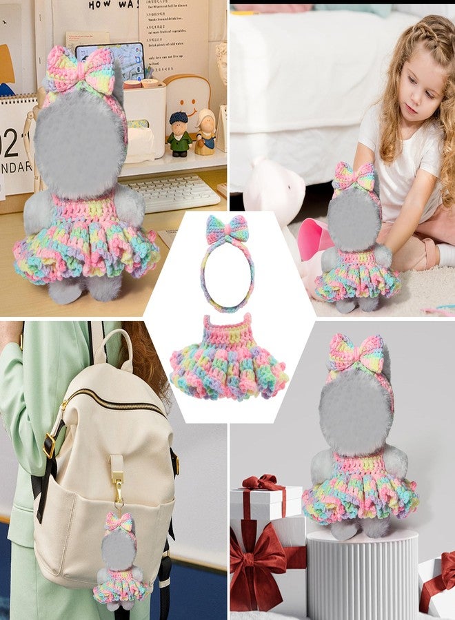 Voccim Handmade Crochet 17cm Doll Clothes - Soft, Cute, Stylish Styles with Halter Dress and Headband for Dress up 15cm/17cm Doll Accessories Suit (Iridescence) - Image 5